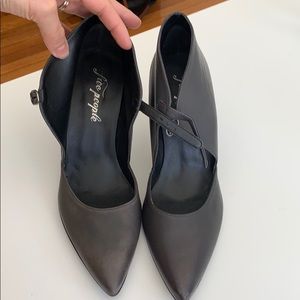 Free people cerow heel, dark gray leather sz 38